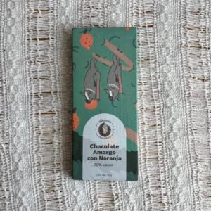 Barra de chocolate amargo con naranja Diáspora Chocolatería, 50 g